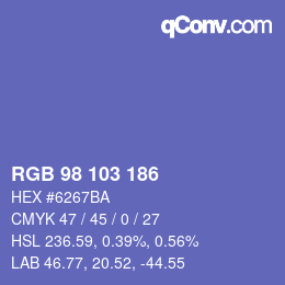 Color code: RGB 98 103 186 | qconv.com