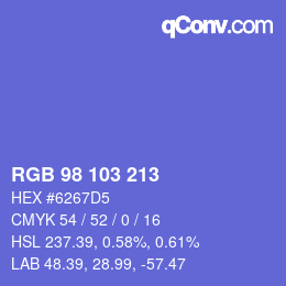 Color code: RGB 98 103 213 | qconv.com