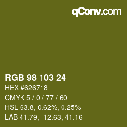 カラーコード: RGB 98 103 24 | qconv.com