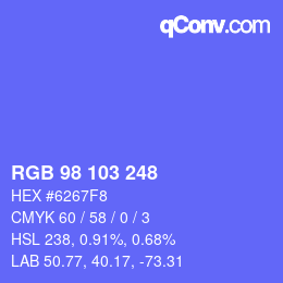 Code couleur: RGB 98 103 248 | qconv.com