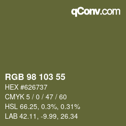 颜色代码: RGB 98 103 55 | qconv.com