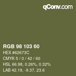 颜色代码: RGB 98 103 60 | qconv.com