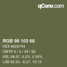 カラーコード: RGB 98 103 68 | qconv.com