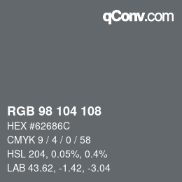 Code couleur: RGB 98 104 108 | qconv.com