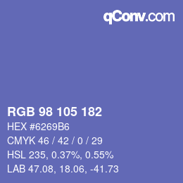 Color code: RGB 98 105 182 | qconv.com