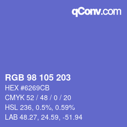 Código de color: RGB 98 105 203 | qconv.com