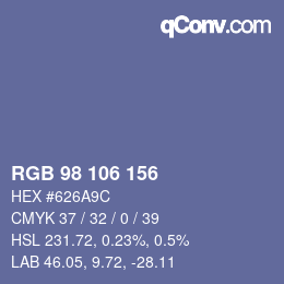 Color code: RGB 98 106 156 | qconv.com