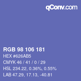 Color code: RGB 98 106 181 | qconv.com