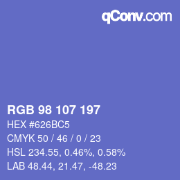 Farbcode: RGB 98 107 197 | qconv.com
