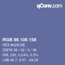 Color code: RGB 98 108 158 | qconv.com