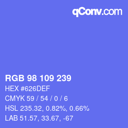 Color code: RGB 98 109 239 | qconv.com