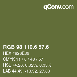 カラーコード: RGB 98 110.6 57.6 | qconv.com