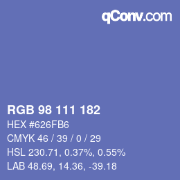 Color code: RGB 98 111 182 | qconv.com