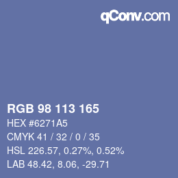カラーコード: RGB 98 113 165 | qconv.com