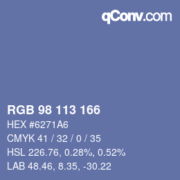 Color code: RGB 98 113 166 | qconv.com