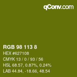 カラーコード: RGB 98 113 8 | qconv.com