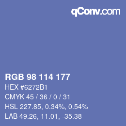 カラーコード: RGB 98 114 177 | qconv.com