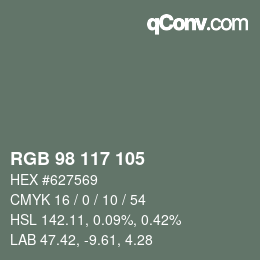 カラーコード: RGB 98 117 105 | qconv.com