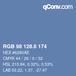 カラーコード: RGB 98 128.6 174 | qconv.com