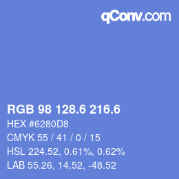 カラーコード: RGB 98 128.6 216.6 | qconv.com