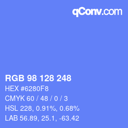 Color code: RGB 98 128 248 | qconv.com