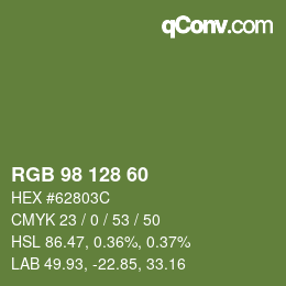 カラーコード: RGB 98 128 60 | qconv.com
