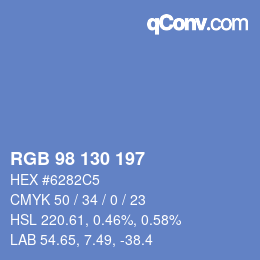 Farbcode: RGB 98 130 197 | qconv.com