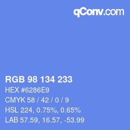 Color code: RGB 98 134 233 | qconv.com