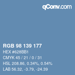 Color code: RGB 98 139 177 | qconv.com