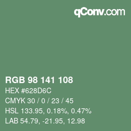 カラーコード: RGB 98 141 108 | qconv.com