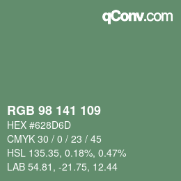 Farbcode: RGB 98 141 109 | qconv.com