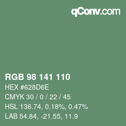 Farbcode: RGB 98 141 110 | qconv.com