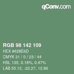 颜色代码: RGB 98 142 109 | qconv.com
