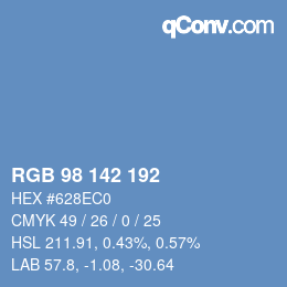 Color code: RGB 98 142 192 | qconv.com