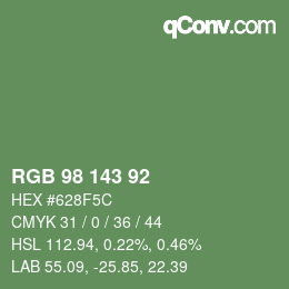 颜色代码: RGB 98 143 92 | qconv.com