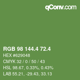 カラーコード: RGB 98 144.4 72.4 | qconv.com