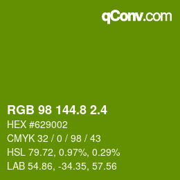 カラーコード: RGB 98 144.8 2.4 | qconv.com