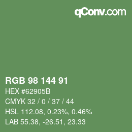 Farbcode: RGB 98 144 91 | qconv.com