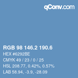 カラーコード: RGB 98 146.2 190.6 | qconv.com