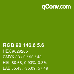 カラーコード: RGB 98 146.6 5.6 | qconv.com