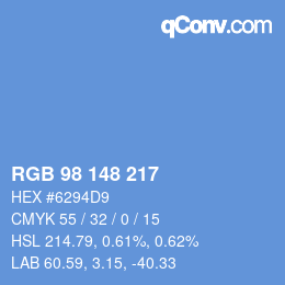 カラーコード: RGB 98 148 217 | qconv.com