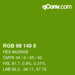 Color code: RGB 98 149 8 | qconv.com