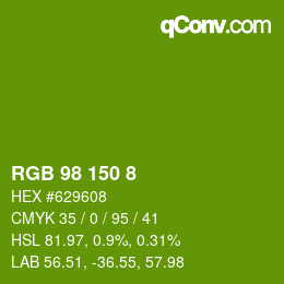 颜色代码: RGB 98 150 8 | qconv.com