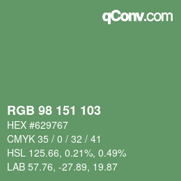 Color code: RGB 98 151 103 | qconv.com