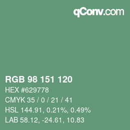 Color code: RGB 98 151 120 | qconv.com