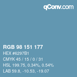 Color code: RGB 98 151 177 | qconv.com