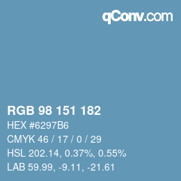 Color code: RGB 98 151 182 | qconv.com