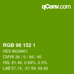 颜色代码: RGB 98 152 1 | qconv.com