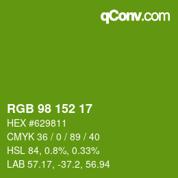 Color code: RGB 98 152 17 | qconv.com
