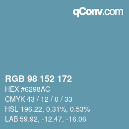 Color code: RGB 98 152 172 | qconv.com